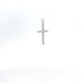 14k White Gold .55ct G VS2 Round Diamond 3/4 inch Diamond Cross Pendant